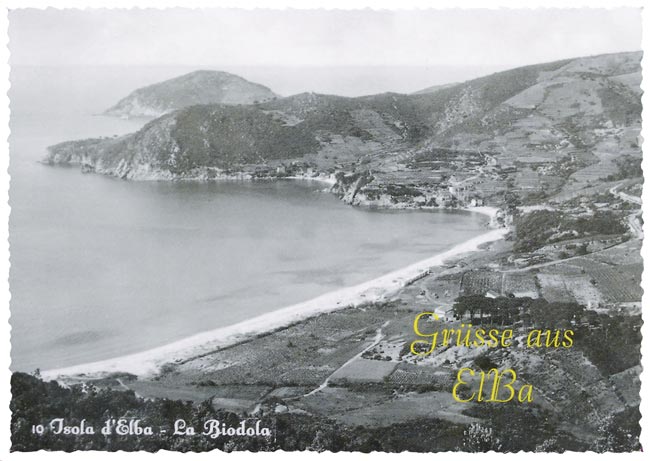 alte Postkarte der Insel Elba
